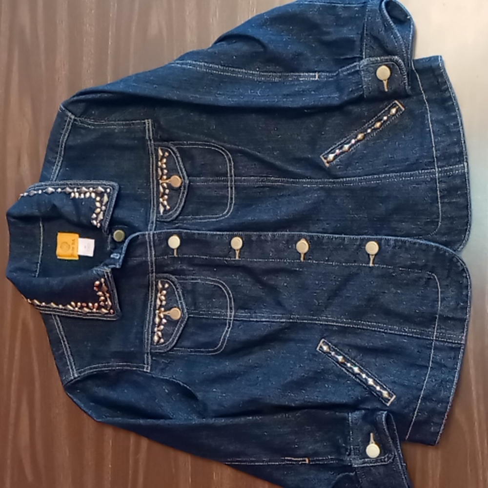 Ruby Rd Sparkle Jean Jacket With Embellishments S… - image 1